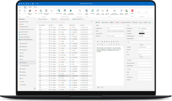 CRM MAXX Software – Kundenverwaltung mit Lead- und Opportunity-Übersicht